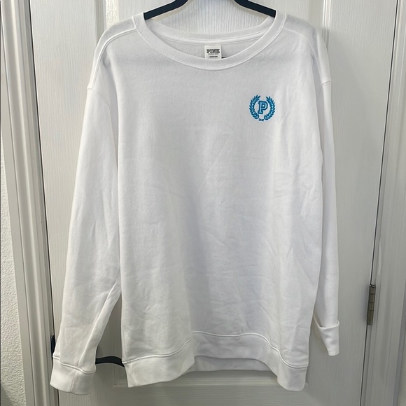 Victoria's Secret Pink White Crewneck Sweatshirt - Picture 1 of 5